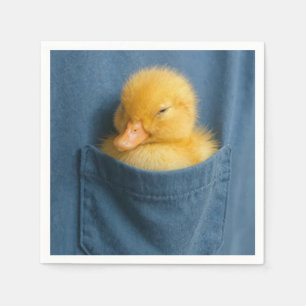 Yellow Duckling In a T-shirt Pocket Napkins