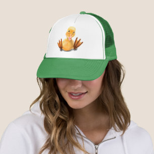 Yellow Duckling Playful Trucker Hat Smile 