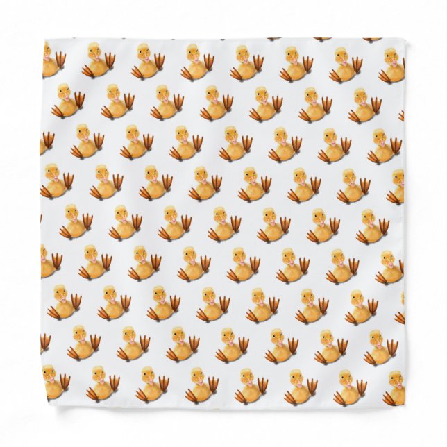 Yellow Duckling Playful Wink Bandana Smile  (Front)