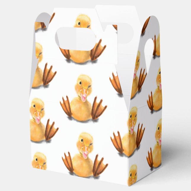 Yellow Duckling Playful Wink Favor Box Smile  (Opened)