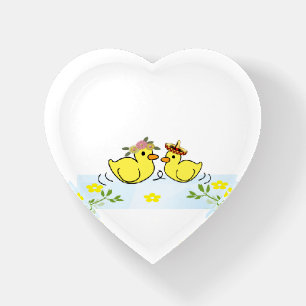 Yellow Ducks Floral School Office Paperweight