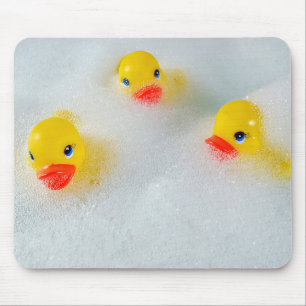 yellow ducks in bubble bath mouse pad