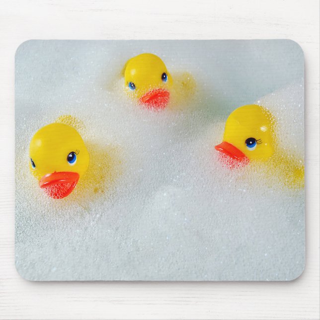 yellow ducks in bubble bath mouse pad (Front)