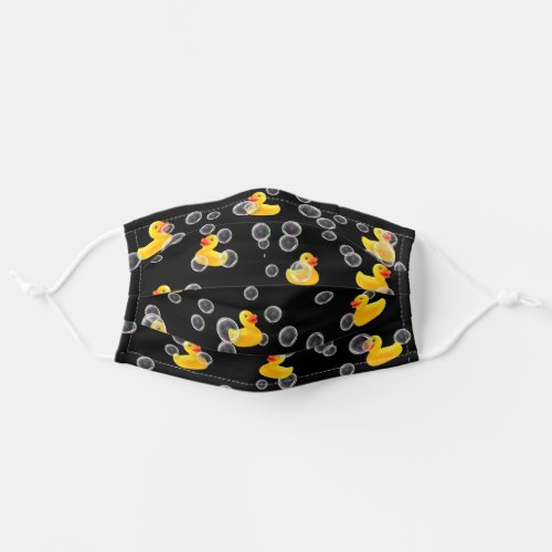 Yellow ducks in soap bubbles adult cloth face mask