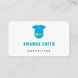 Yellow Ducks on Bodysuit Babysitter Minimal Business Card