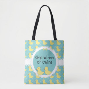 Yellow Ducks on Teal Grandma of Twins Bag