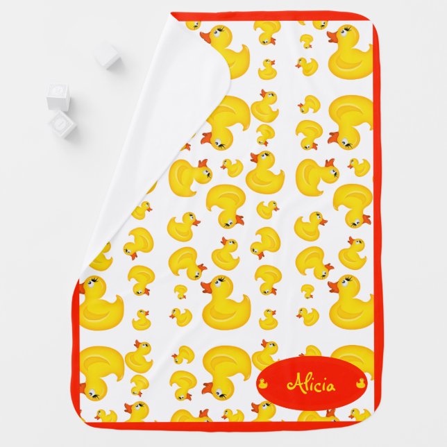 Yellow Ducky Add Name Baby Blanket (In Situ)
