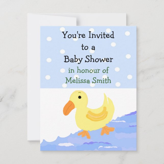 Yellow Ducky Baby Shower Invitation (Front)