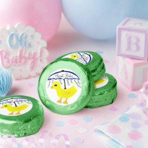 Yellow Ducky Baby Shower Umbrella Ribbons Dipped Oreo Cookie Favors