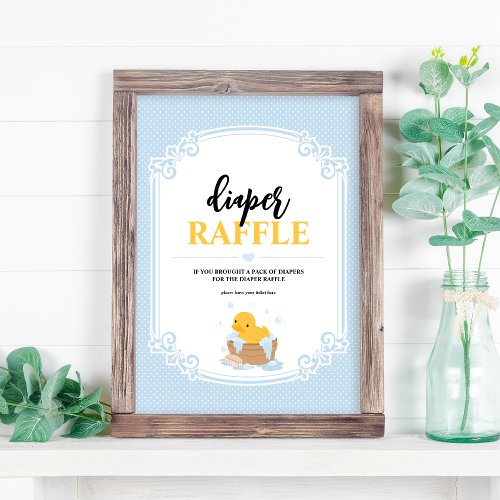 Yellow Ducky Diaper Raffle Game Sign