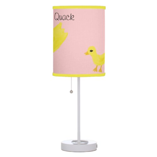 Yellow Ducky Dusty Pink Table Lamp