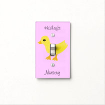 Yellow Ducky Pink Nursery Room Light Switch Cover