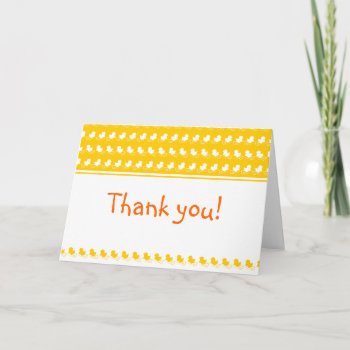 Yellow Ducky Row Baby Shower Thank You Card by antico at Zazzle