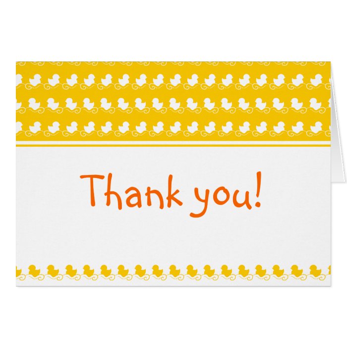 yellow ducky row baby shower thank you card