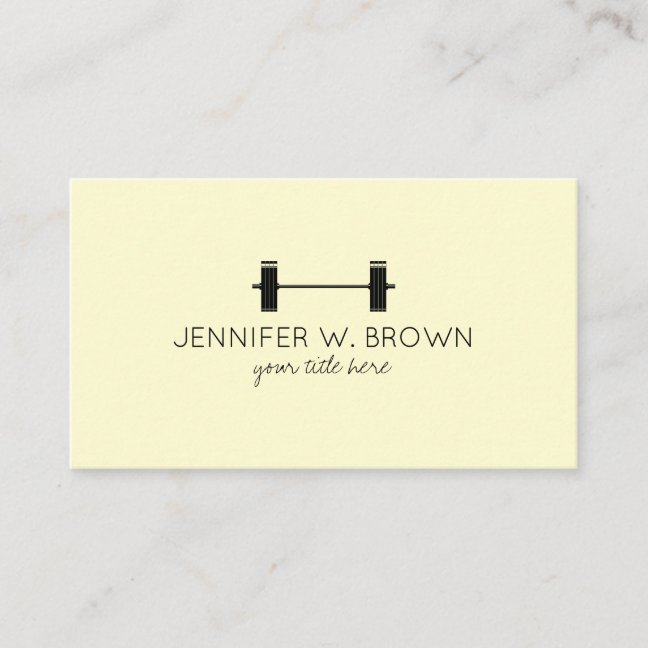 Yellow Dumbbell Fitness Instructor Trainer Business Card
