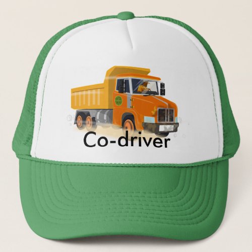 Yellow Dump Truck Cartoon for Kids Trucker Hat