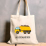 Yellow Dump Truck Kids Personalized Construction Tote Bag