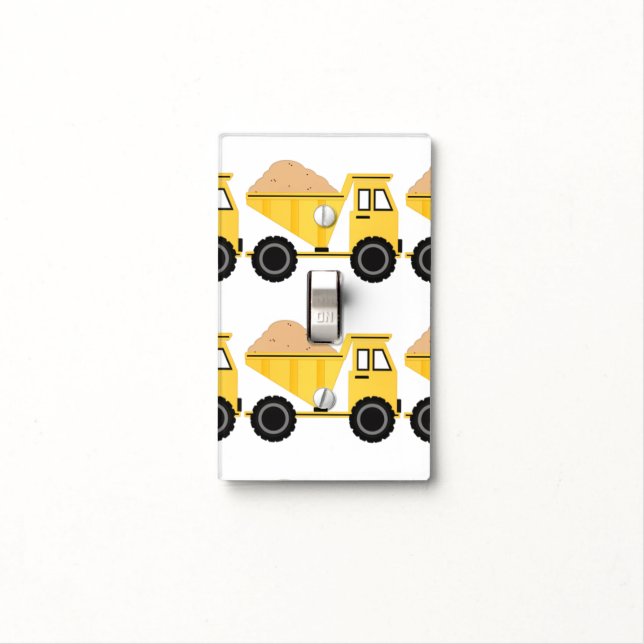 Yellow Dump Truck Light Switch Cover (In Situ)