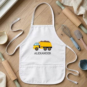 Yellow Dump Truck Personalized Construction Kids' Apron