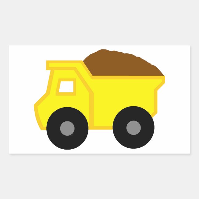 Yellow Dump Truck Rectangular Sticker (Front)