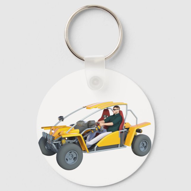 Yellow Dune Buggy Keychain (Front)