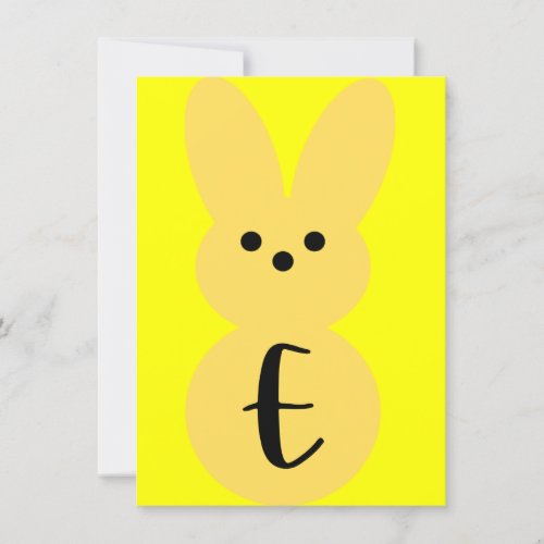 Yellow E Bunny Shape Easter Bunting Banner Card