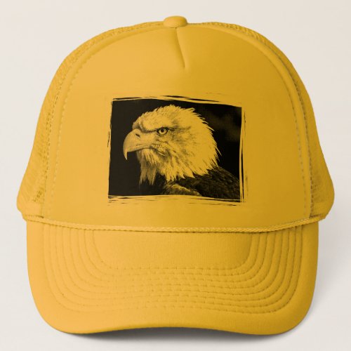 Yellow Eagle Head Pop Art Modern Elegant Template Trucker Hat