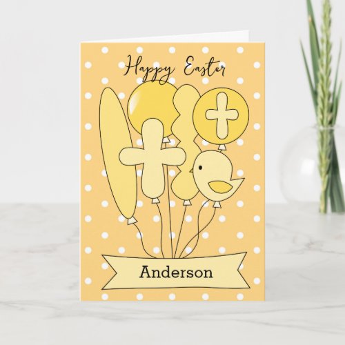 Yellow Easter Balloons Coloring Holiday Card