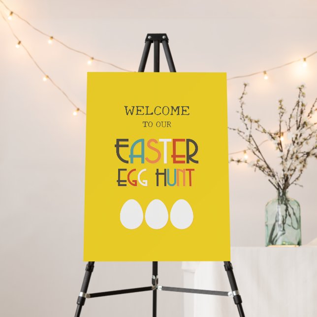Yellow Easter Egg Hunt Foam Board (In Situ (Stand))