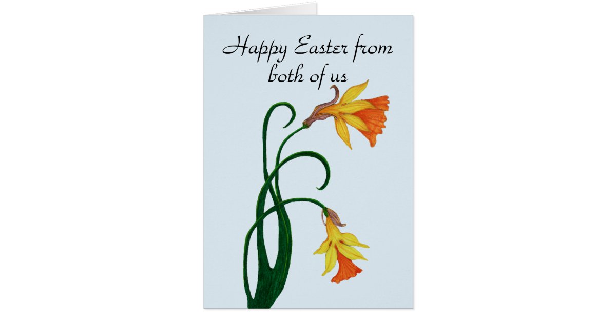 Yellow Easter Lily Daffodil, Happy Easter Card