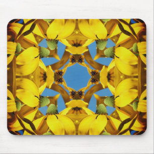 Yellow Echinacea Coneflower Abstract Flower Art Mouse Pad