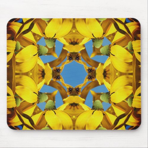 Yellow Echinacea Coneflower Abstract Flower Art Mouse Pad
