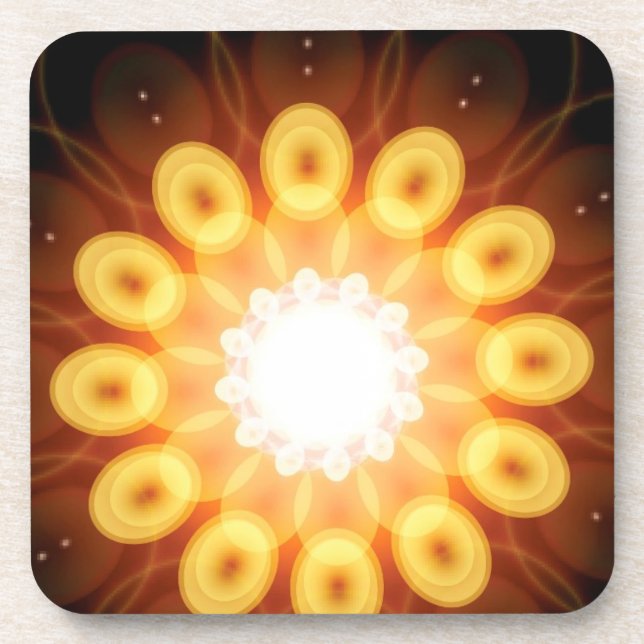 Yellow Egg Yolks in Digital Abstract Beverage Coaster (Front)