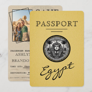 Yellow Egypt Passport Wedding Save the Date