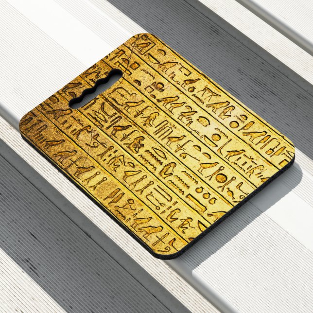 Yellow Egyptian Hieroglyphs Stadium Seat Cushion (In Situ)