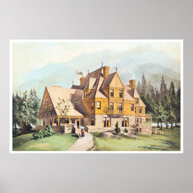 Yellow Elaborate Victorian Style Homes Poster (Front)
