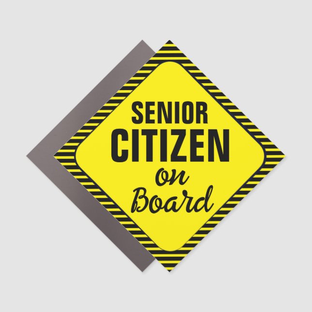 Yellow Elderly Driver Senior Citizen On Board Sign (Front)