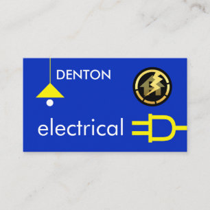 Yellow Electrical Lamp Plug Wiring Business Card