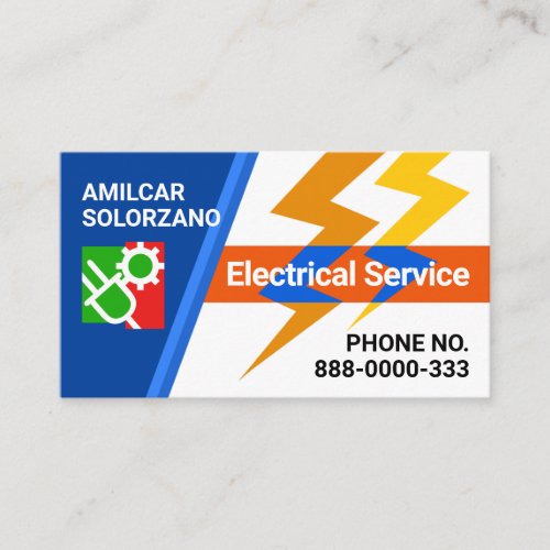 Yellow Electrical Lightning Power Business Card