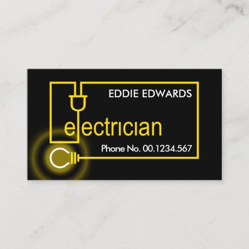Yellow Electrician Cable Wiring Business Card