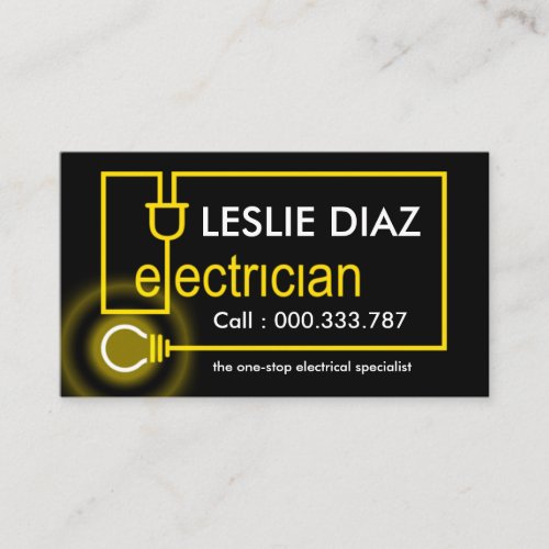 Yellow Electrician Circuit Frame Business Card