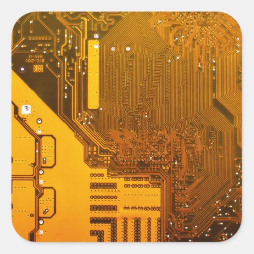 yellow electronic circuit boardJPG Square Sticker