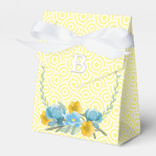 Yellow Elegance Wedding Photos Monogram Favor Boxes