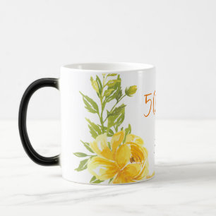 Yellow Elegant 50th Monogram Wedding Anniversary Color Morph Mug