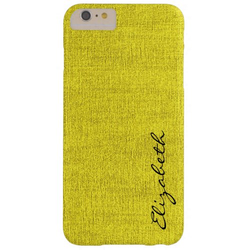 Yellow Elegant Canvas Look Barely There iPhone 6 Plus Case