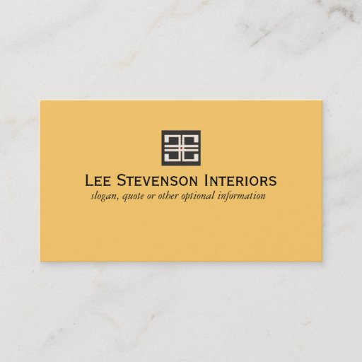 Customizable Yellow Elegant Geometric Interior Design Business Card Templates