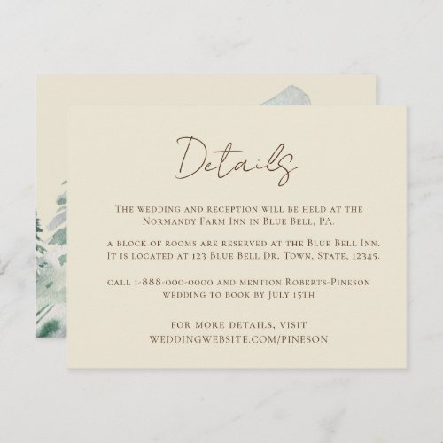 Yellow Elegant Mountains Details Wedding  Enclosure Card