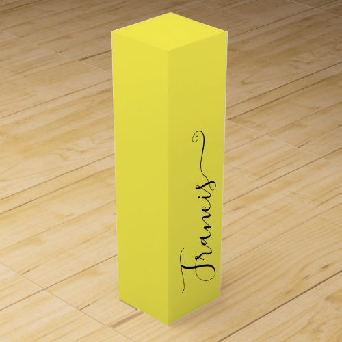 Yellow Elegant Typography Wine Box