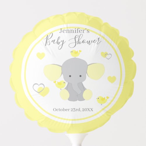 Yellow Elephant Baby Boy Girl Shower Party Balloon