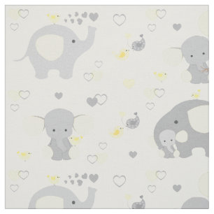 Yellow Elephant Baby Nursery Fabric